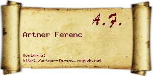 Artner Ferenc névjegykártya