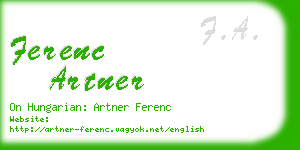 ferenc artner business card